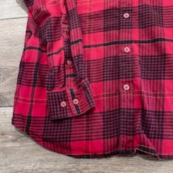 Columbia Red Plaid Flannel Long Sleeve Button Up Shirt Men’s Sz Medium - Picture 5 of 11